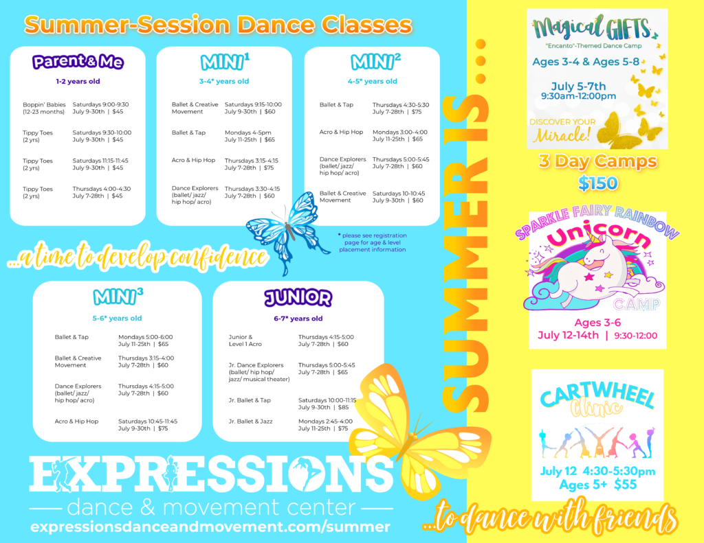 2022 Summer Schedule – Expressions Dance & Movement Center